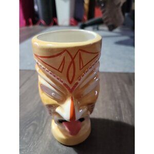 Hawaiian Tiki Ceramic Polynesian God Face Vase Barware MCM 6in Vtg Cottagecore